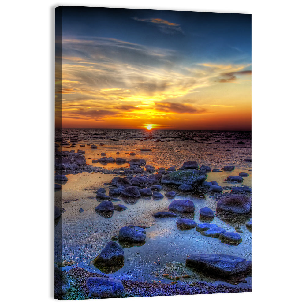 Sea Stones Sunset Wall Art
