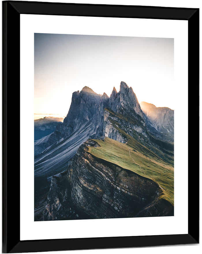 Seceda Ridge, Dolomites Wall Art as a framed print