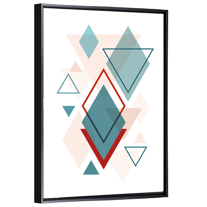 Scandinavian Overlapping Diamonds Wall Art as a framed canvas