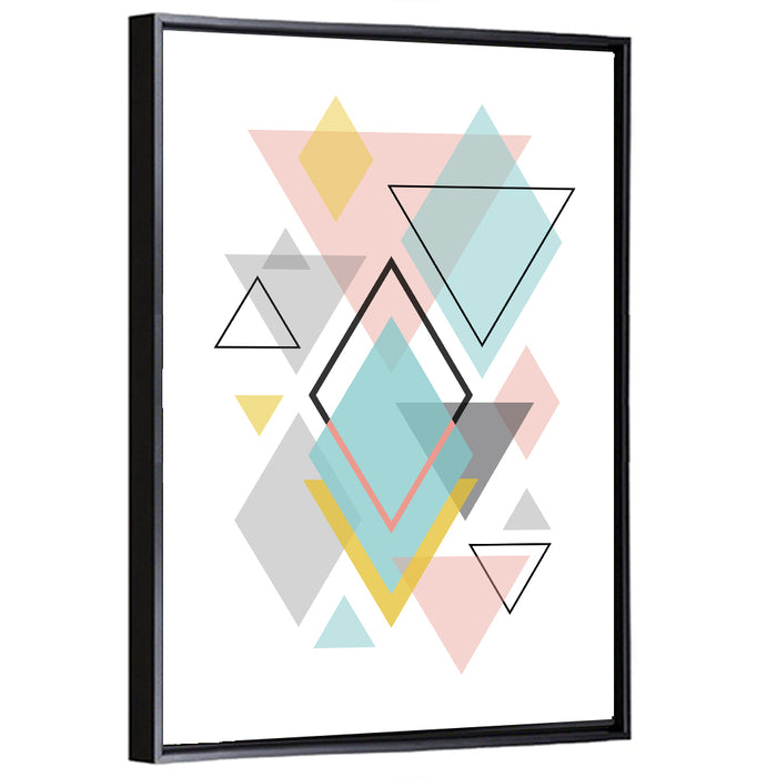 Scandinavian Geometric Study Wall Art as a framed canvas