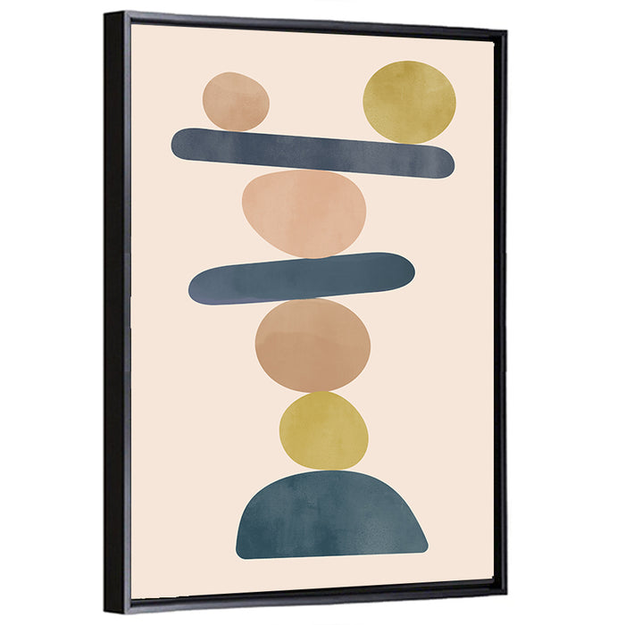 Balancing Stones Study Wall Art as a framed canvas
