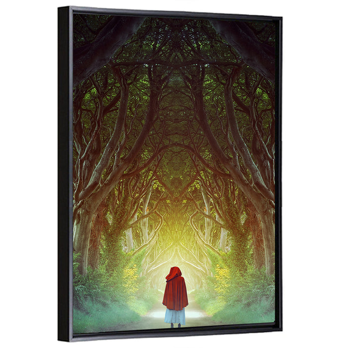 Dark Hedges Pathway Wall Art as a framed canvas