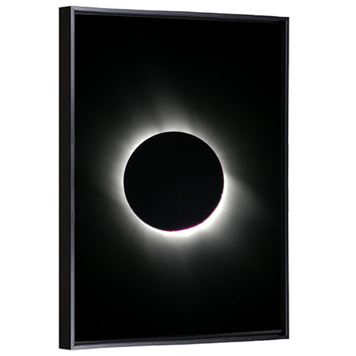 Centered Solar Eclipse Wall Art as a framed canvas