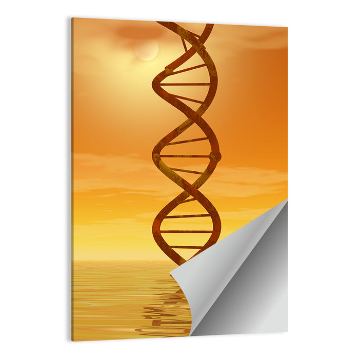 Dna Helix at Sunset Wall Art as a poster print