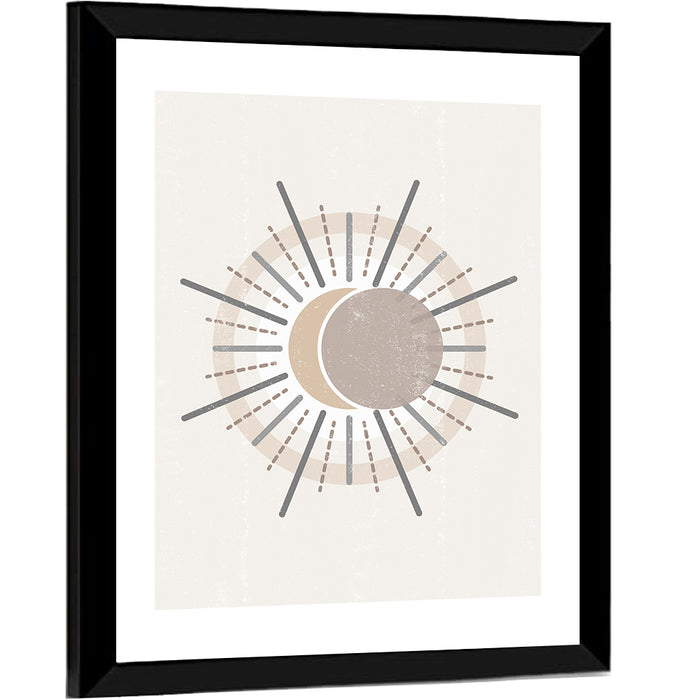 Sunburst Boho Minimalist Ii Wall Art as a framed print