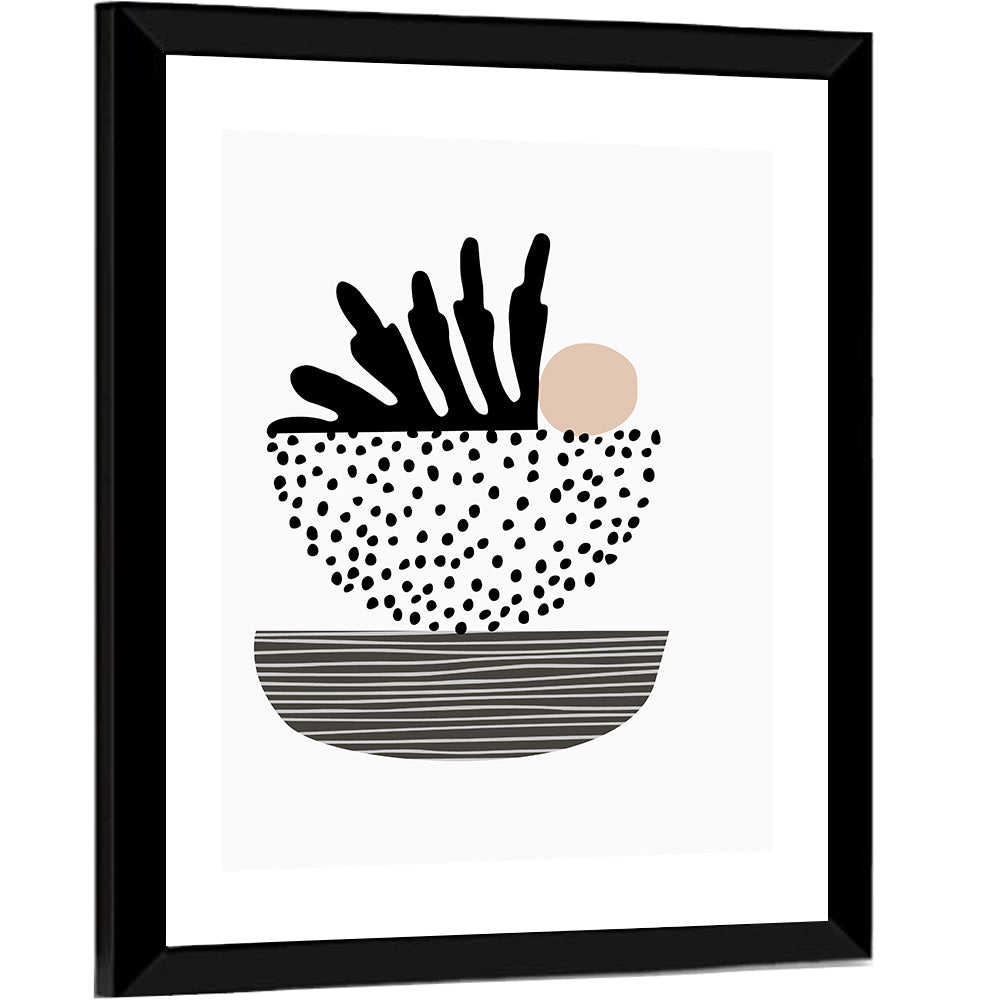 Palm Leaf in Blanched Bowl Illustration Wall Art