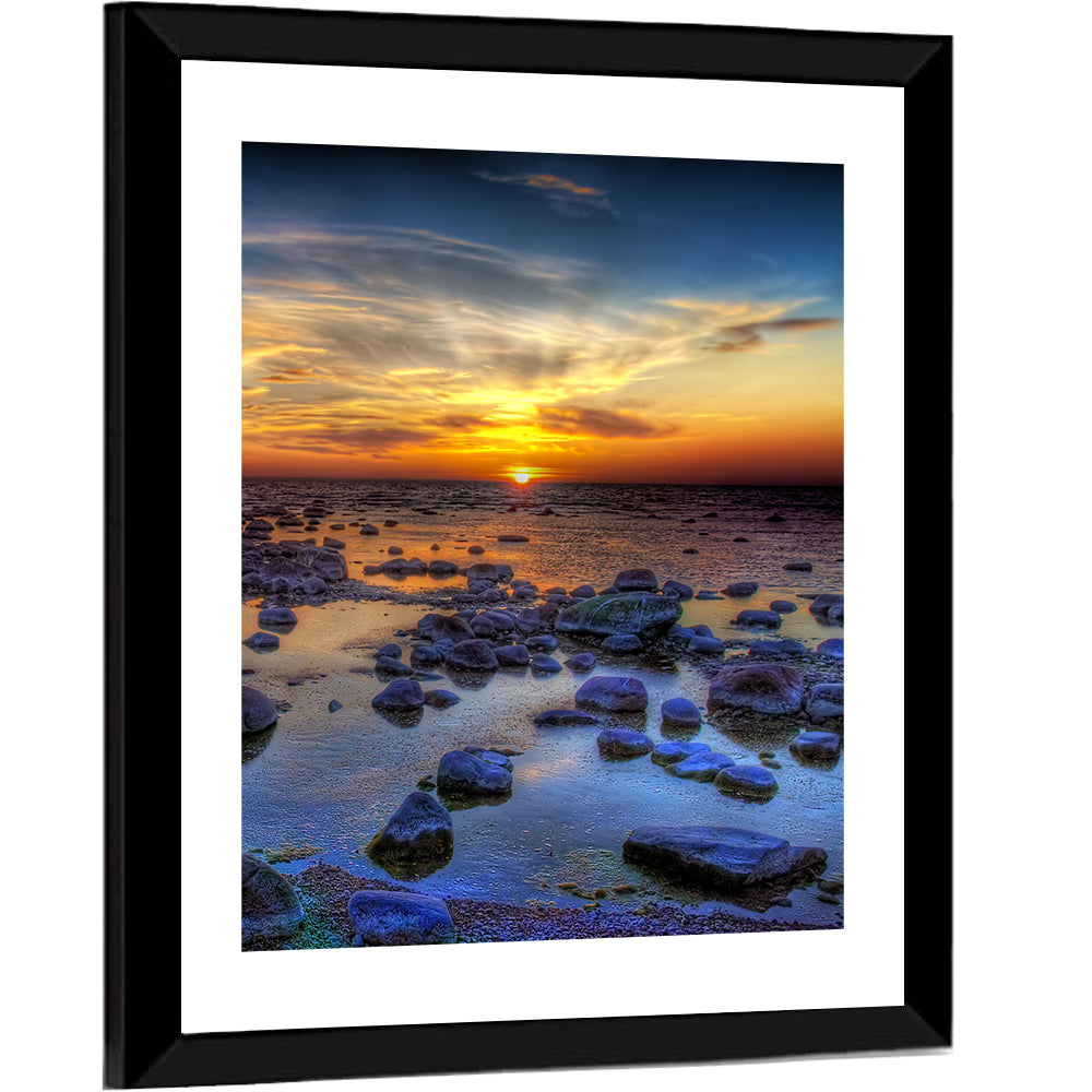 Sea Stones Sunset Wall Art