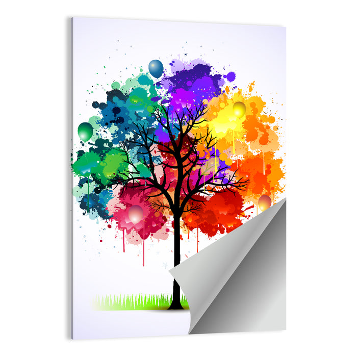 Watercolor Splash Tree Wall Art as a poster print