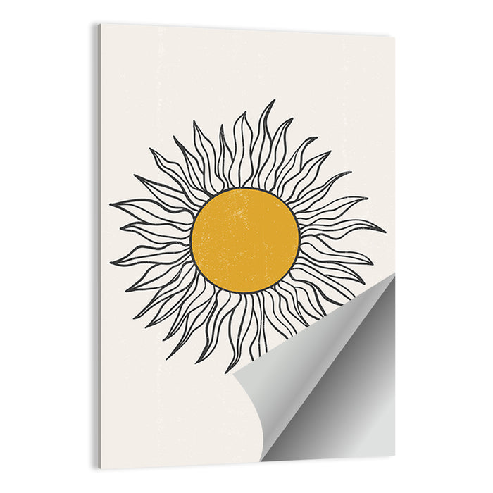 Textured Boho Sun Wall Art as a poster print