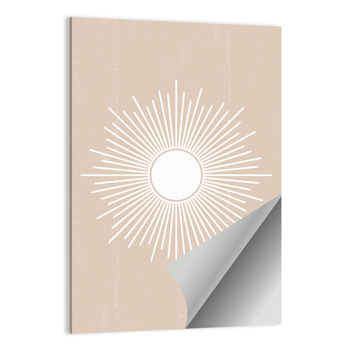 Beige Sunburst Abstract Wall Art as a poster print