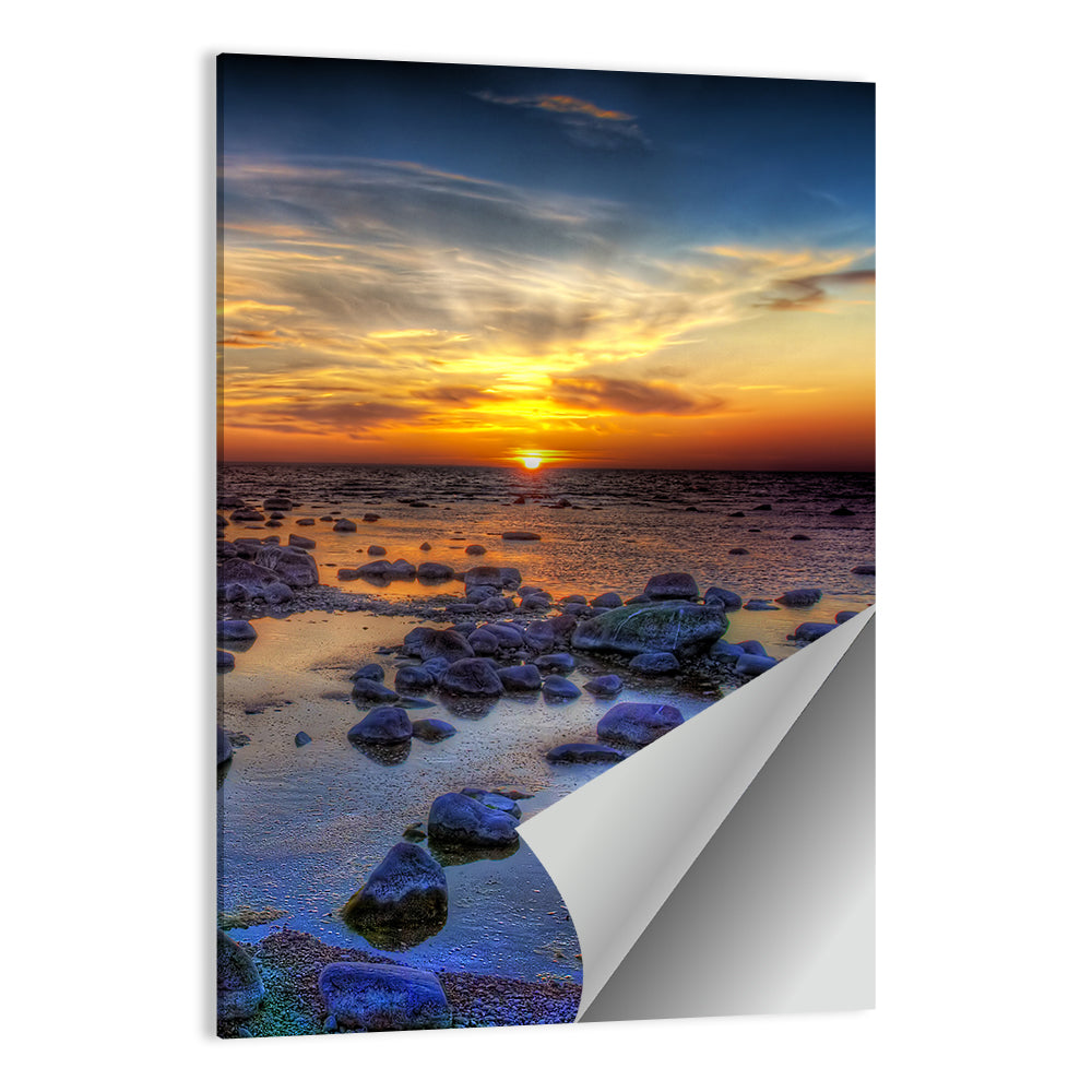 Sea Stones Sunset Wall Art