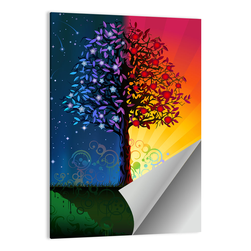 Tree at Day & Night Wall Art