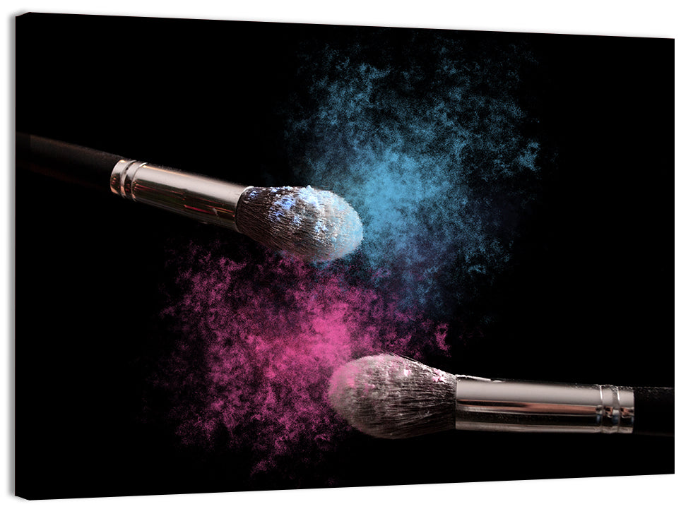 Powder Burst Makeup Brushes Wall Art, canvas print, landscape