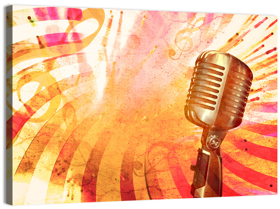 Retro Microphone Wall Art