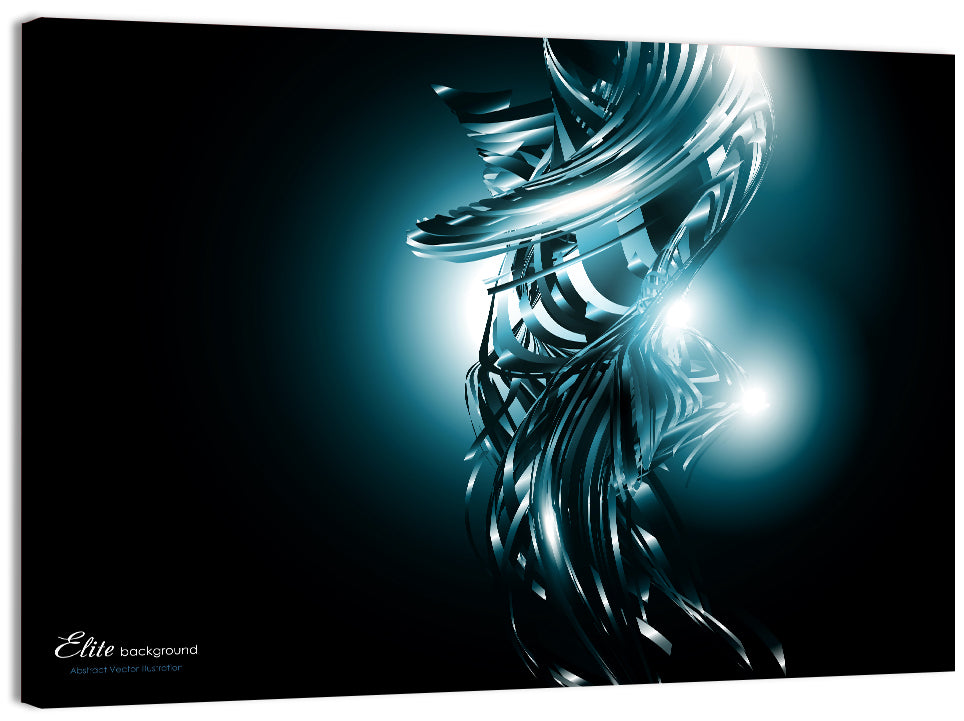 Metallic Ribbon Swirl Wall Art, canvas print, landscape