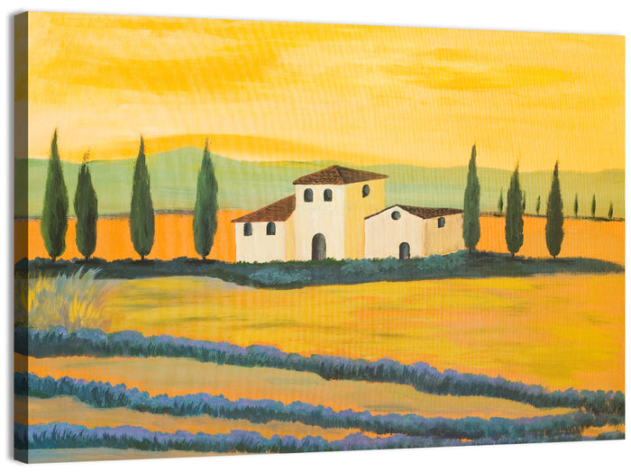 Tuscan Lavender Field Wall Art as a canvas print