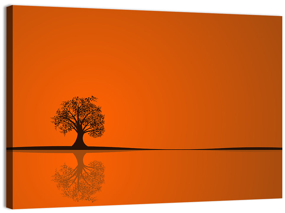 Autumn Tree Illustration Wall Art, canvas print, landscape