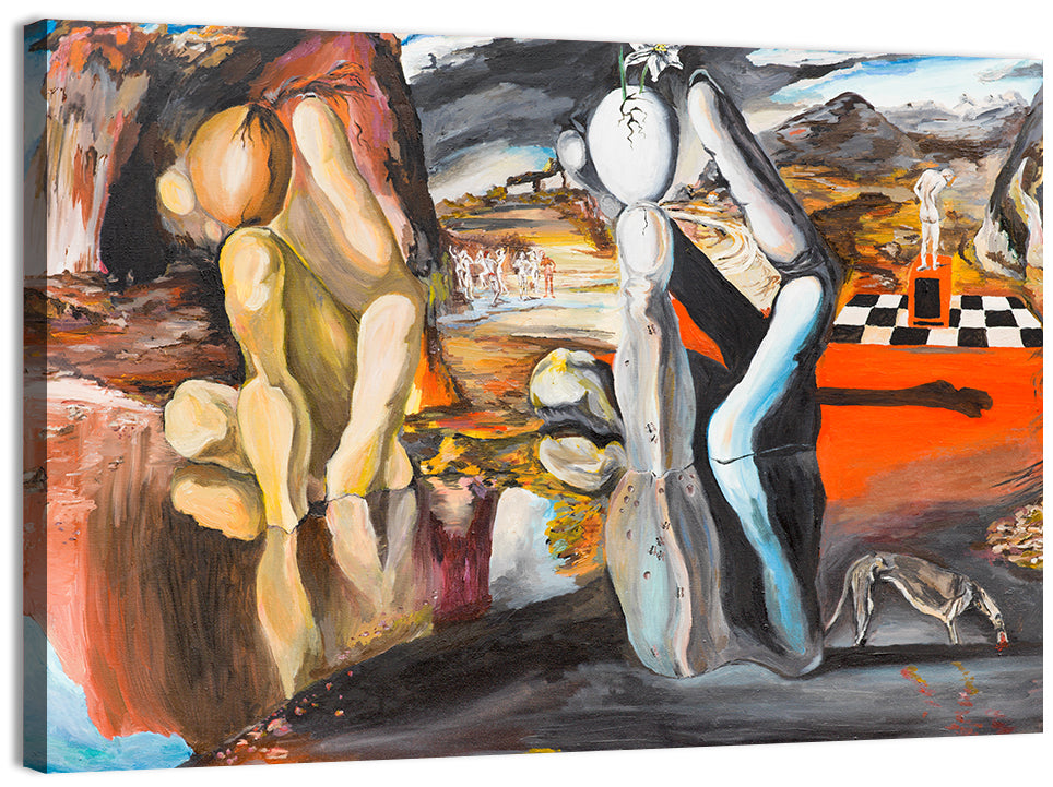 Metamorphosis of Narcissus Split Scene Wall Art, canvas print, landscape