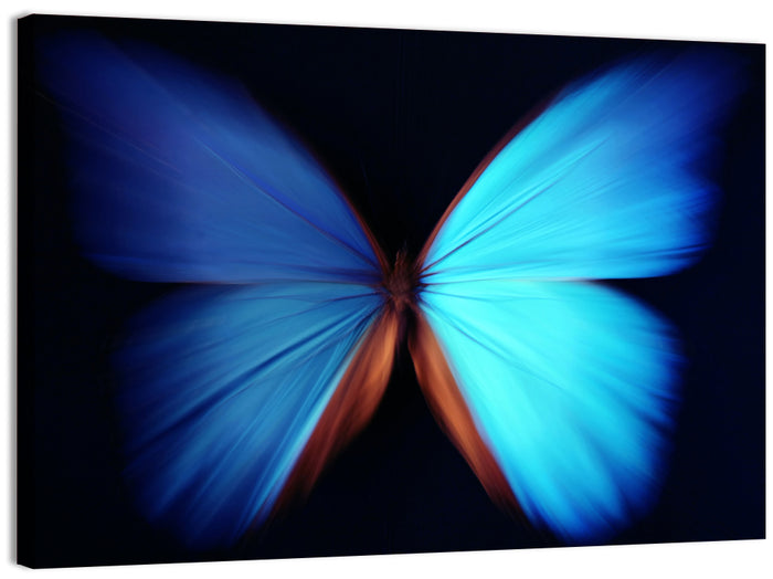Blue Butterfly Macro Study Wall Art as a canvas print