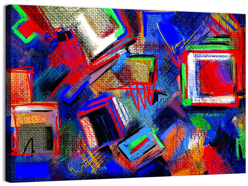 Layered Hand Drawn Composition Wall Art, canvas print, landscape