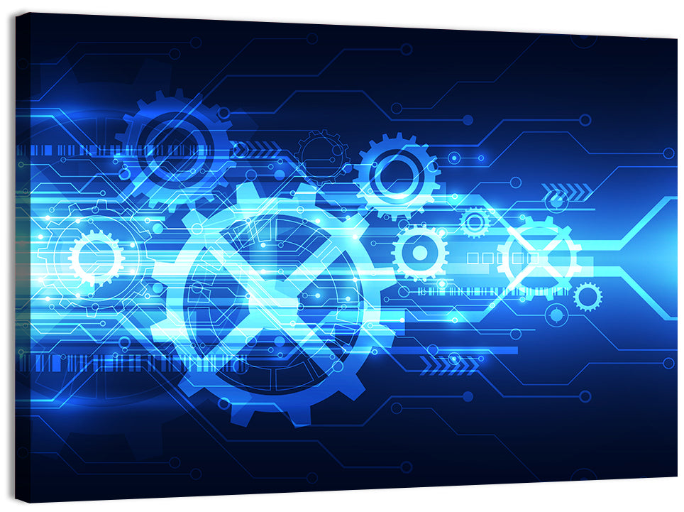 Central Gear Technology Abstract Wall Art, canvas print, landscape