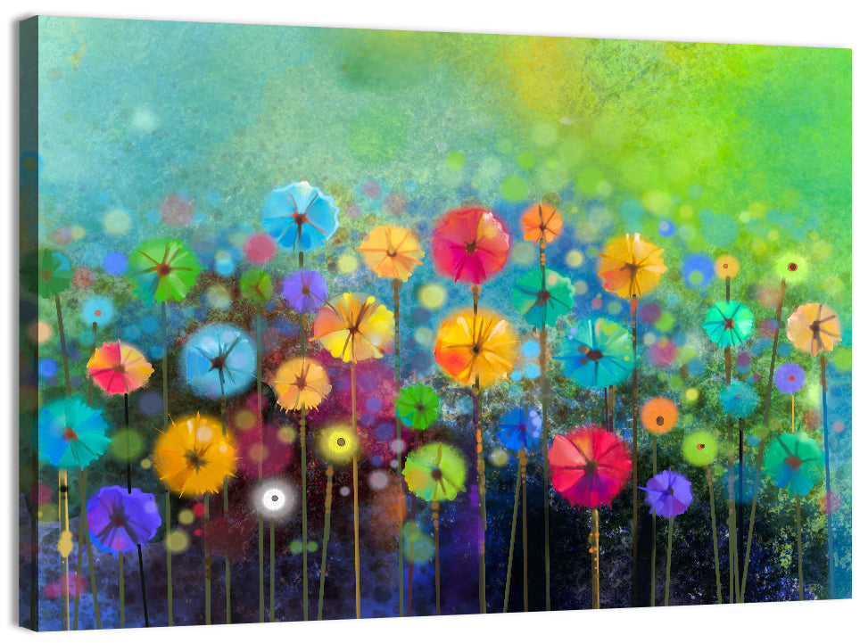 Dreamy Wildflower Watercolor Wall Art, canvas print, landscape