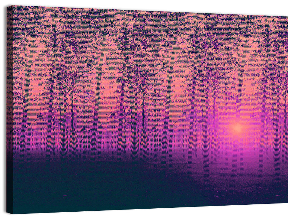 Foggy Poplar Grove Wall Art, canvas print, landscape