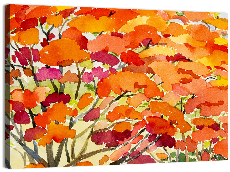 Autumn Canopy Abstract Wall Art, canvas print, landscape