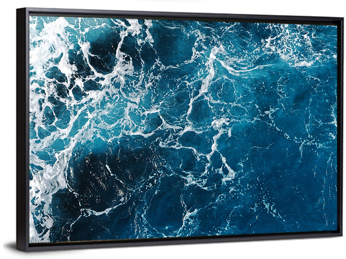 Aerial Sea Texture Wall Art as a framed canvas