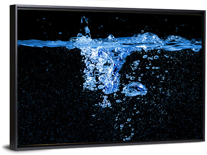 Underwater Bubble Motion Wall Art as a framed canvas
