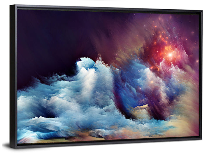 Energy of Dream Nebula Wall Art as a framed canvas