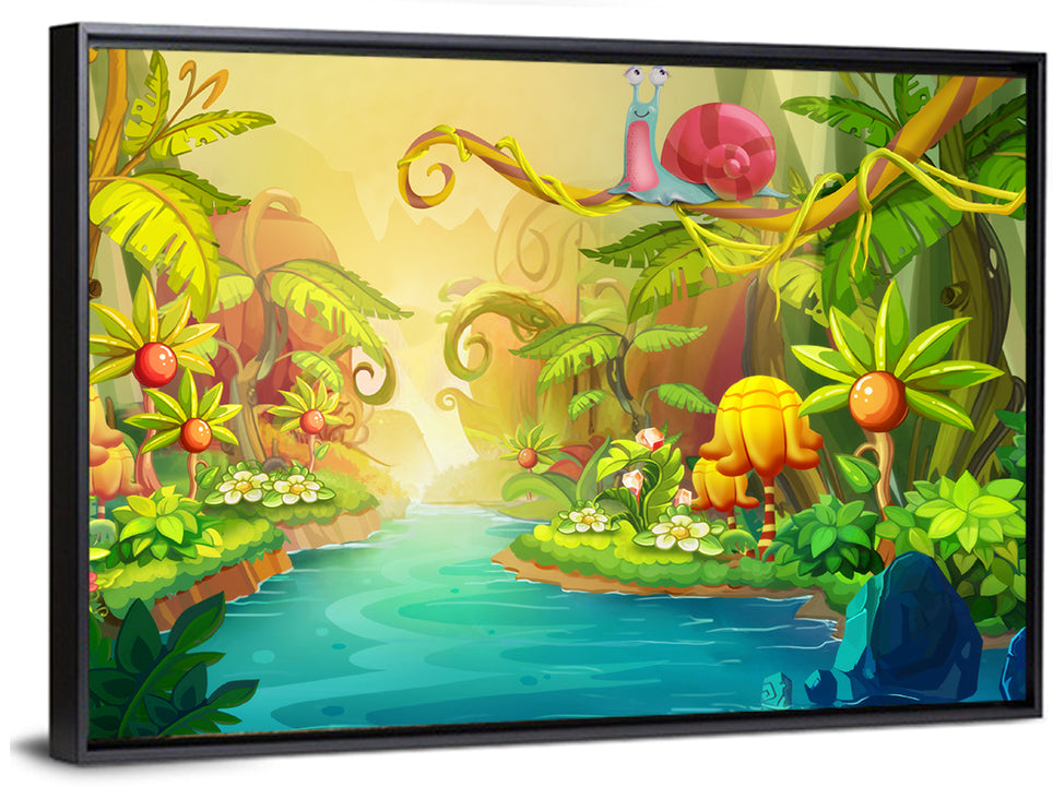 Fairy River With Snail Wall Art