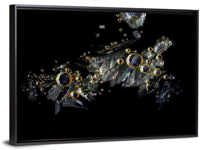 Microscopic Vitamin C Crystals Wall Art as a framed canvas