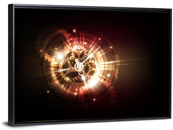 Steampunk Time Machine Concept Wall Art as a framed canvas