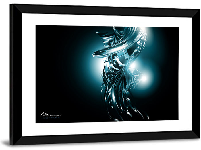 Metallic Ribbon Swirl Wall Art as a framed print