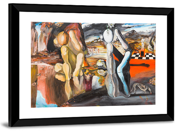 Metamorphosis of Narcissus Split Scene Wall Art as a framed print