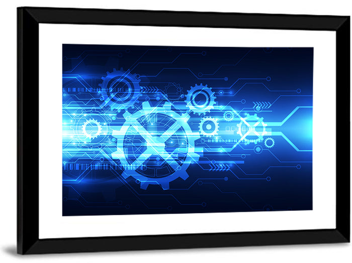Central Gear Technology Abstract Wall Art as a framed print