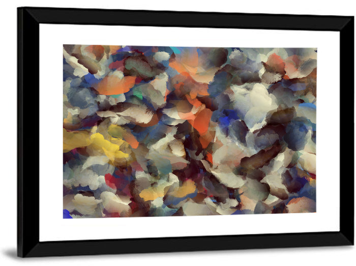 Colorful Brushstroke Composition Wall Art as a framed print