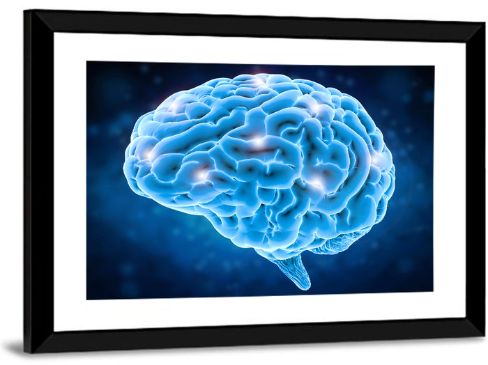 Brain Power Concept Wall Art as a framed print