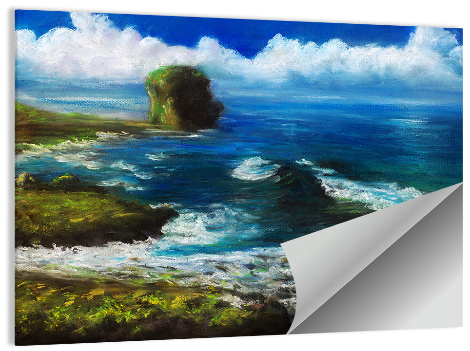 Sea Coast Illustration Wall Art