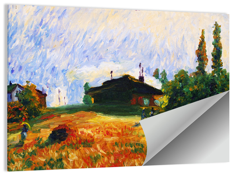 Village Life Illustration Wall Art