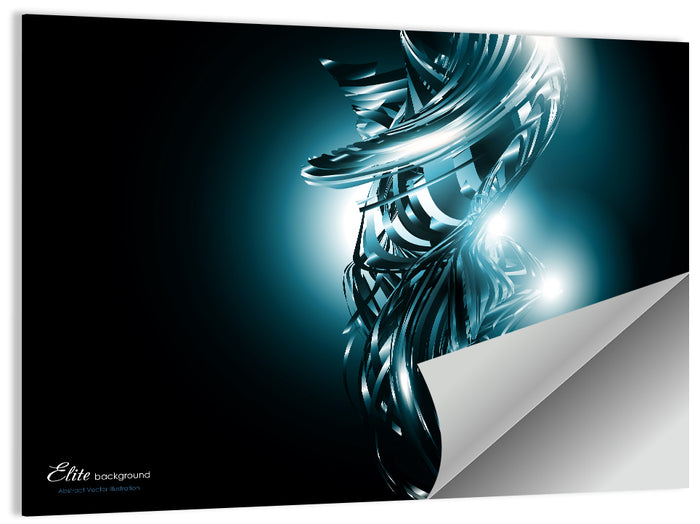 Metallic Ribbon Swirl Wall Art as a poster print