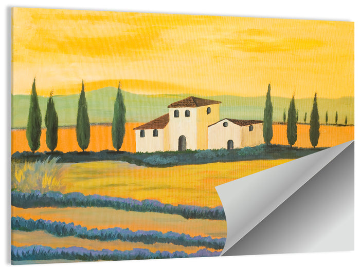 Tuscan Lavender Field Wall Art as a poster print
