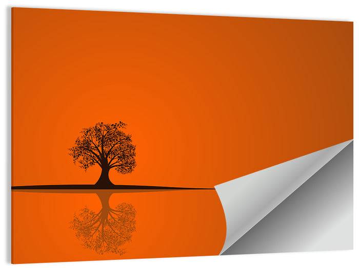 Autumn Tree Illustration Wall Art as a poster print