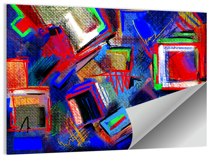 Layered Hand Drawn Composition Wall Art as a poster print