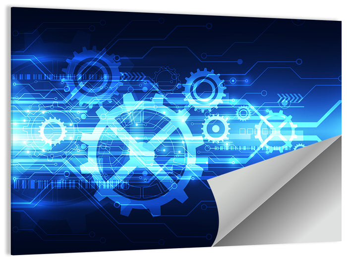 Central Gear Technology Abstract Wall Art as a poster print