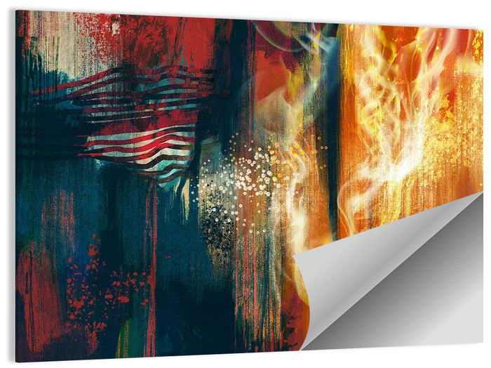 Ember and Smoke Abstract Wall Art as a poster print