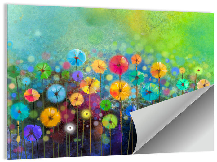 Dreamy Wildflower Watercolor Wall Art as a poster print