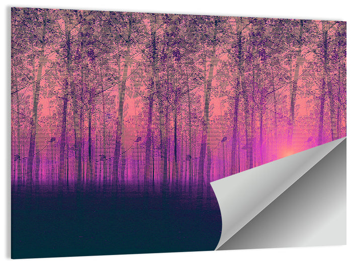 Foggy Poplar Grove Wall Art as a poster print