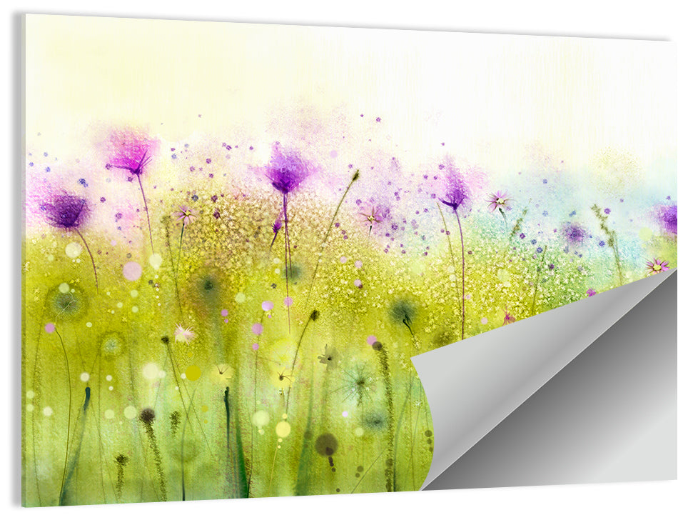 Cosmos Flowers Abstract Wall Art